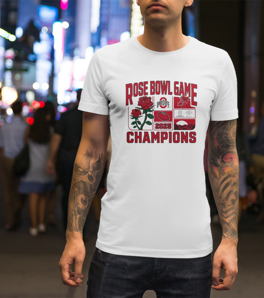 Ohio State Buckeyes 2025 Rose Bowl Game Champions T-Shirt
