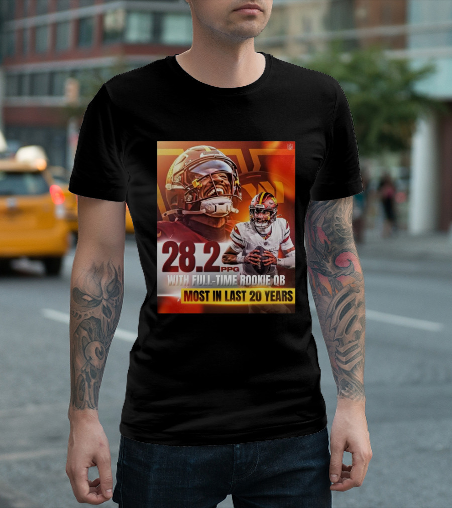 Washington Commanders NFL 28.2 PPG With Full-Time Rookie QB Most In Last 20 Years T-Shirt