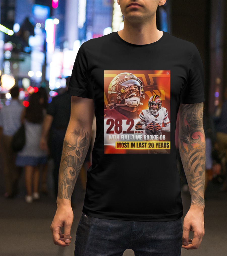 Washington Commanders NFL 28.2 PPG With Full-Time Rookie QB Most In Last 20 Years T-Shirt
