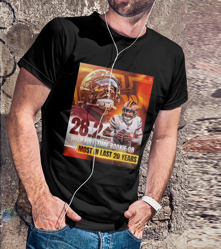 Washington Commanders NFL 28.2 PPG With Full-Time Rookie QB Most In Last 20 Years T-Shirt