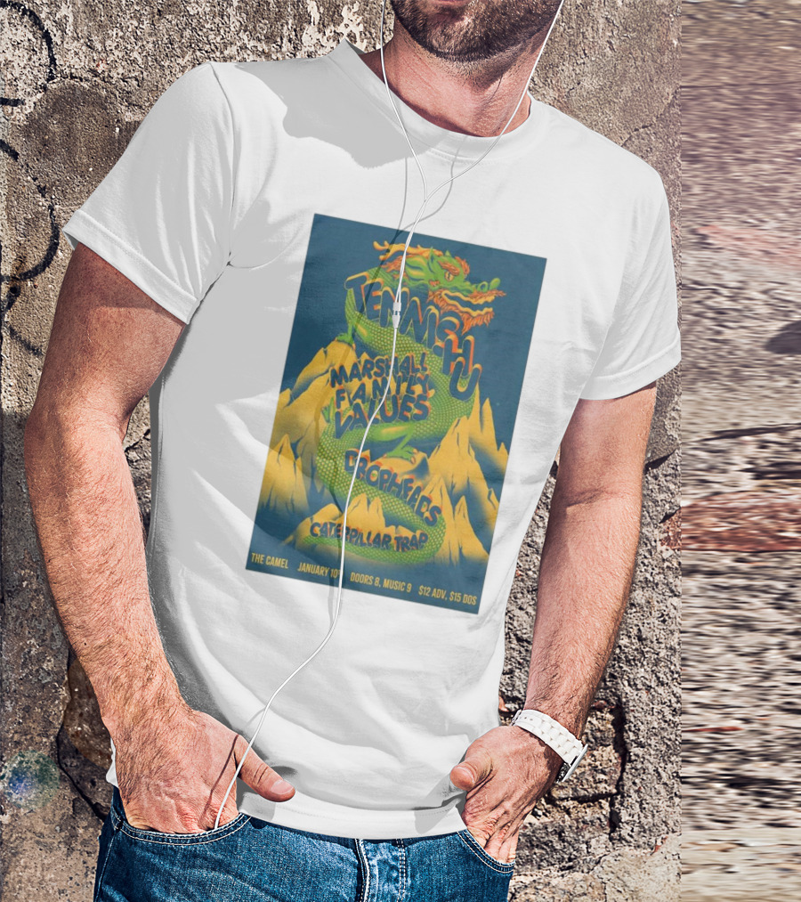 Tennishu Marshall Family Values Crophfads Caterpillar Trap The Camel Richmond VA Jan 10 2025 T-Shirt