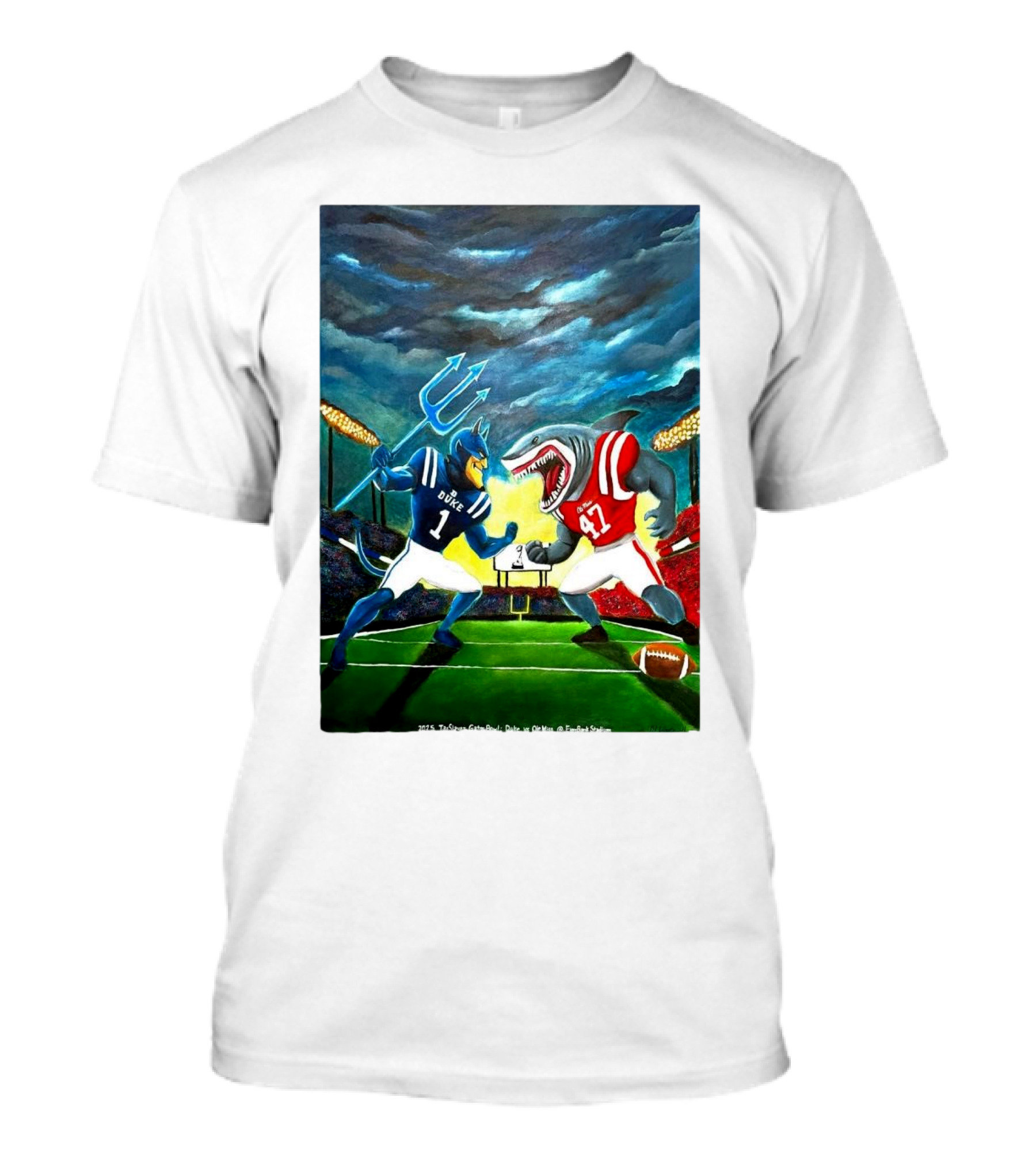 2025 Taxslayer Gator Bowl Duke Blue Devils Vs Ole Miss Rebels Everbank Stadium T-Shirt