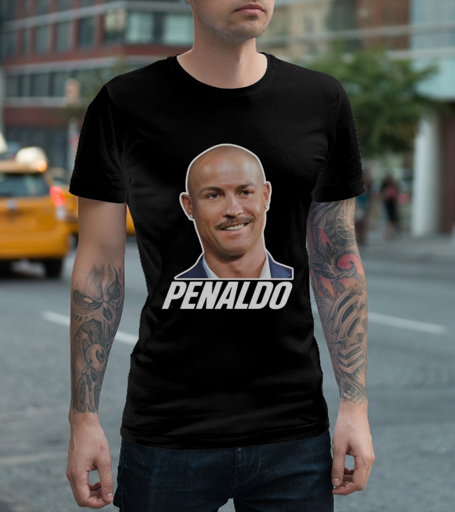 Bruhtees Penaldo Head Bald Mustache T-Shirt