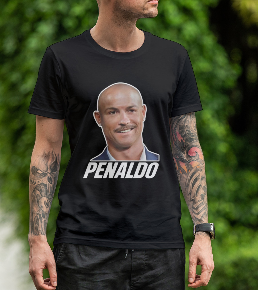 Bruhtees Penaldo Head Bald Mustache T-Shirt