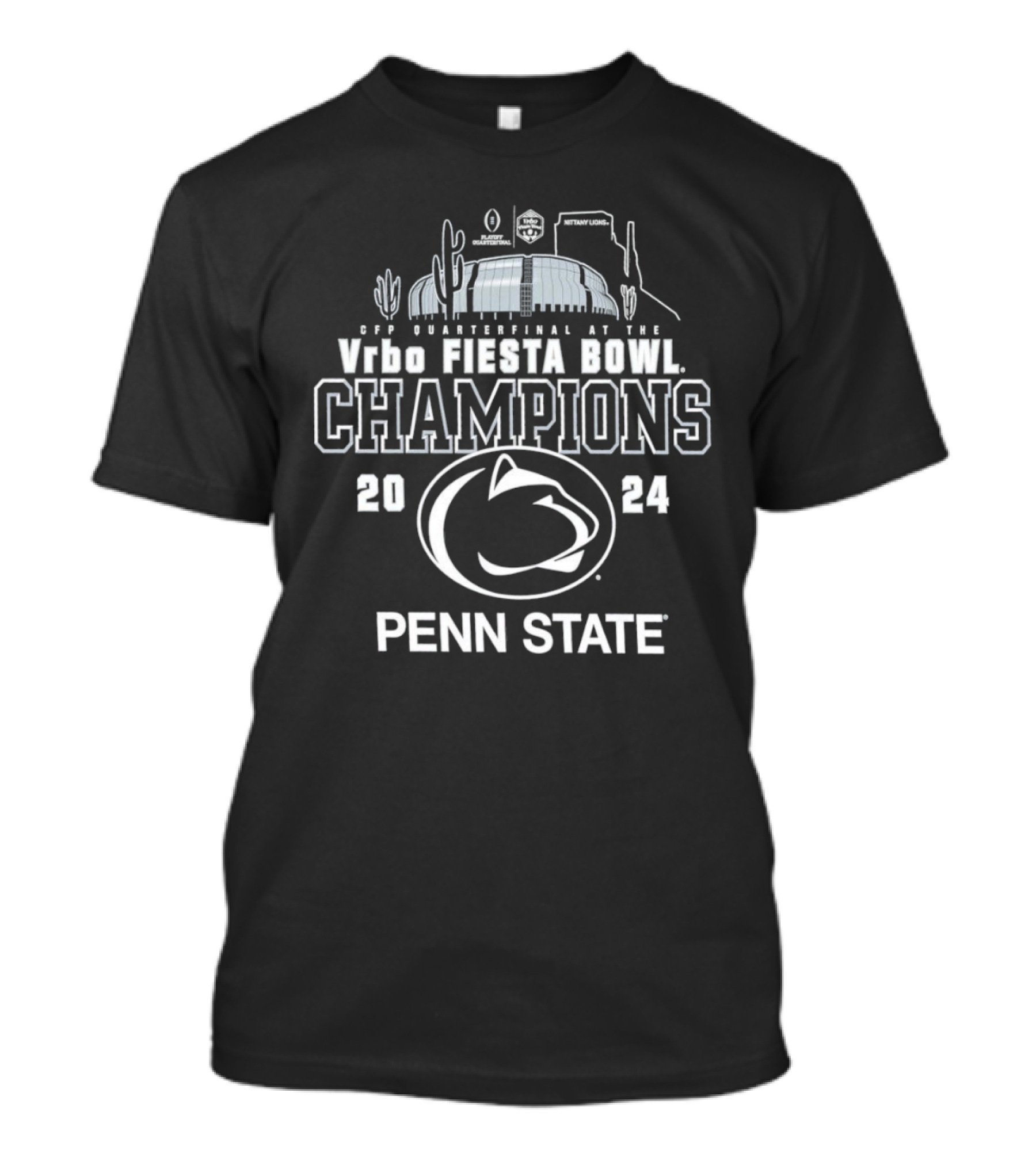 Penn State Nittany Lions 2024 CFP Quarterfinal VRBO Fiesta Bowl Champions T-Shirt