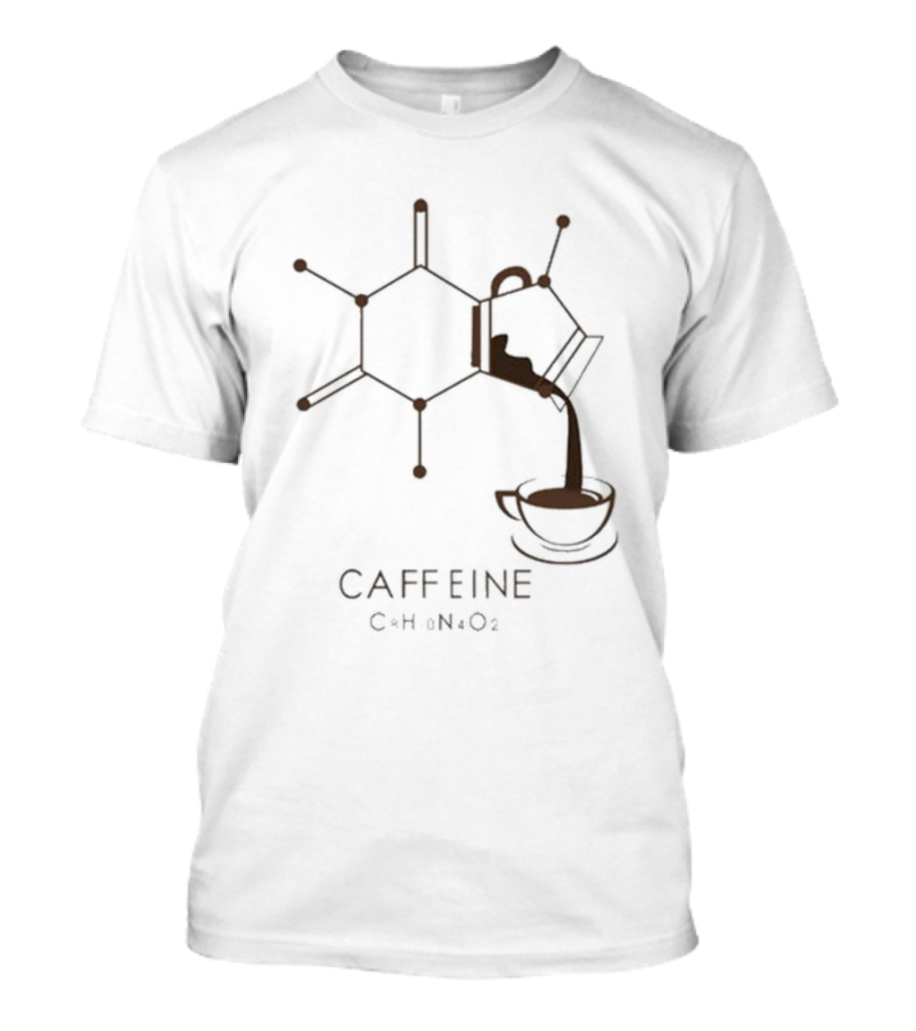 Caffeine Molecular C8H10N4O2 Coffee Pour Over Cup T-Shirt