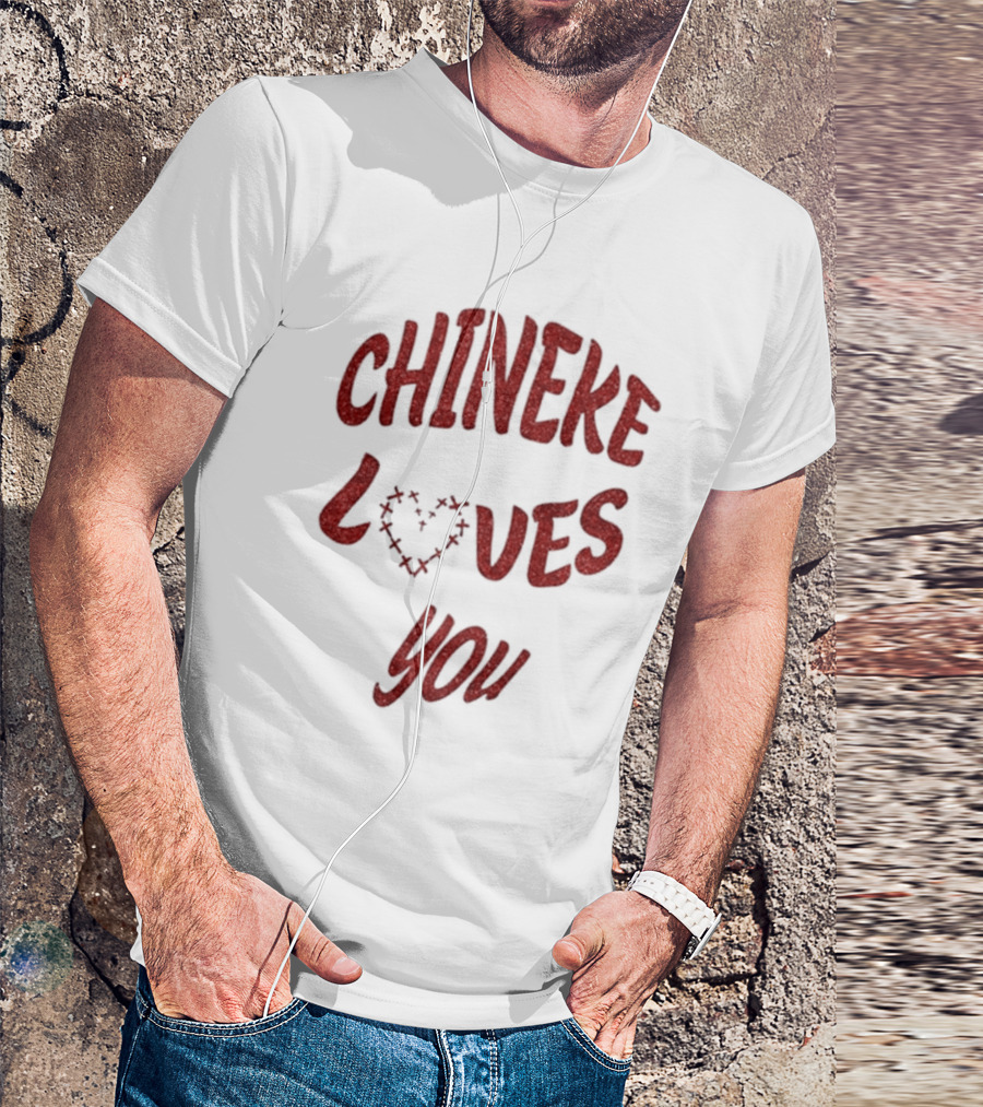 Chineke Loves You Heart Design Christmas T-Shirt