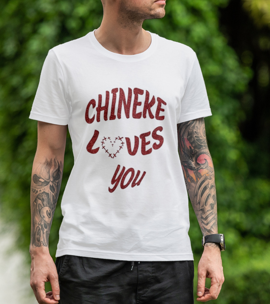 Chineke Loves You Heart Design Christmas T-Shirt