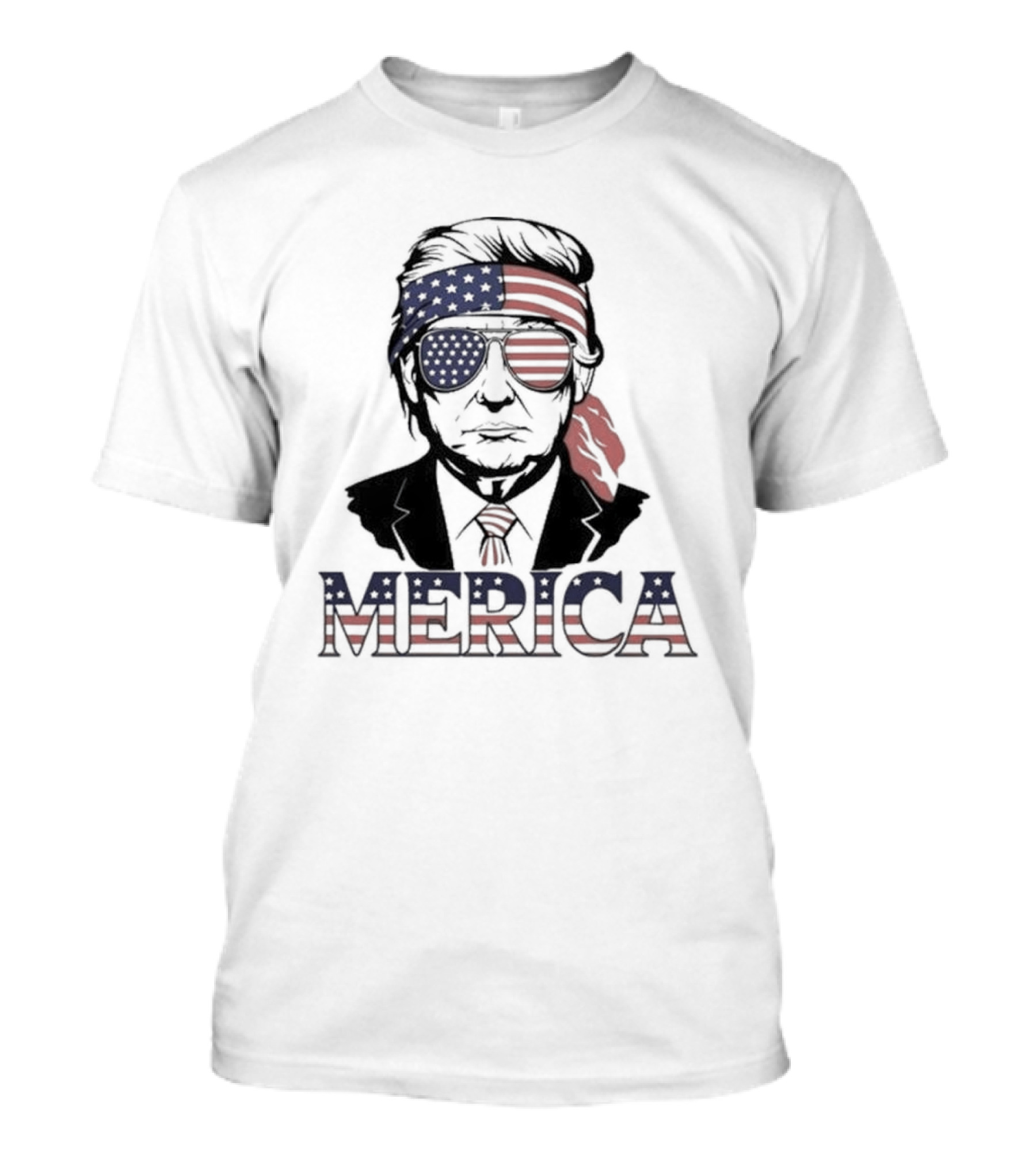 Donald Trump Merica American Flag Bandana Sunglasses T-Shirt