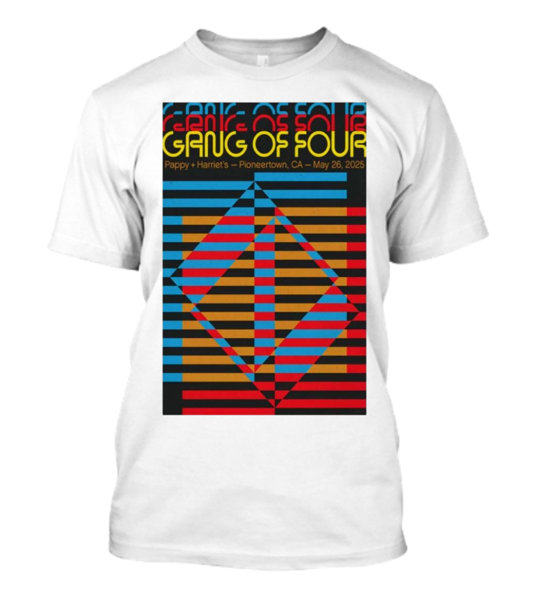 Gang Of Four May 26 2025 Pappy And Harriet's Pioneertown CA Psychedelic Geometric Tour T-Shirt