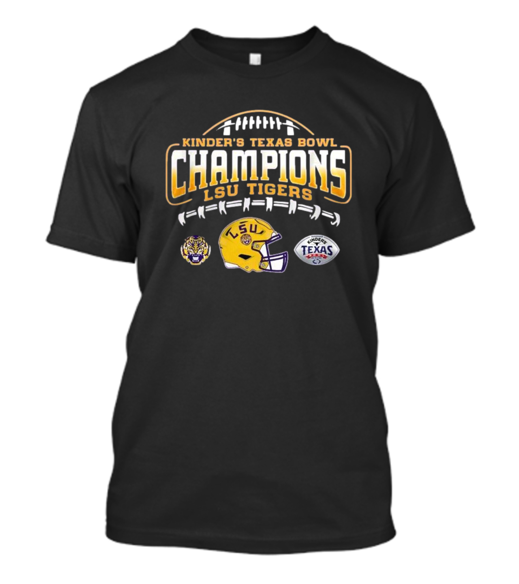 Kinder’s Texas Bowl Champions 2024 LSU Tigers Football Helmet Tiger T-Shirt