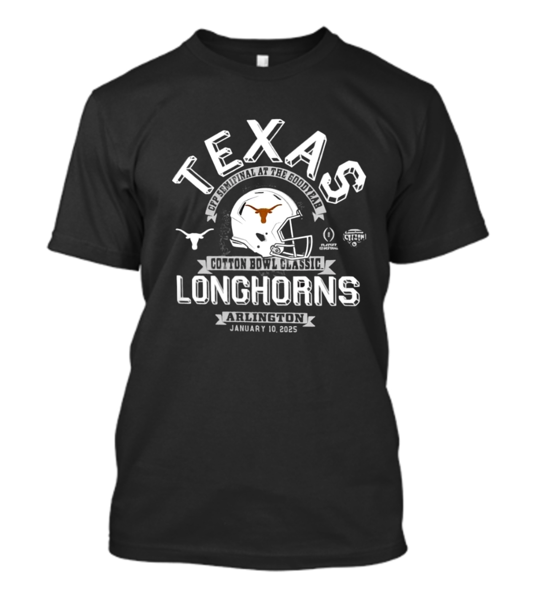 Texas Longhorns CFP Semifinal Goodyear Cotton Bowl Classic Arlington January 10 2025 T-Shirt