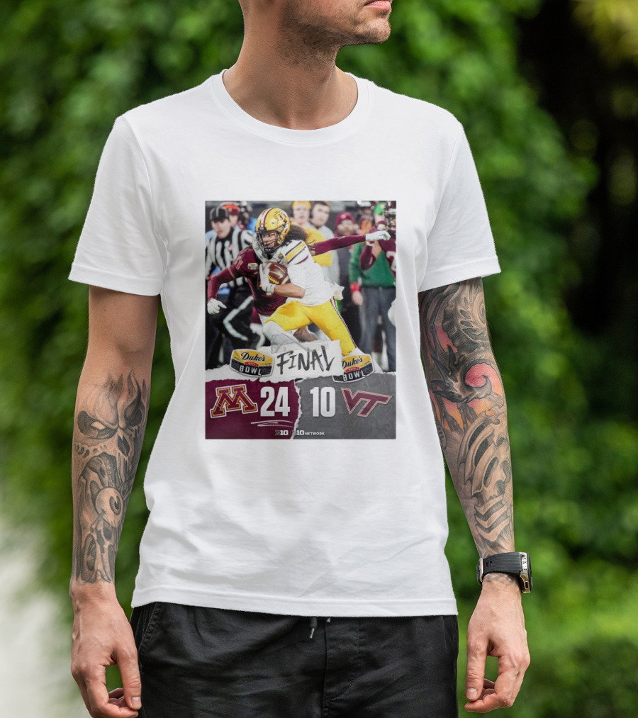 Final Minnesota 24 Virginia Tech 10 Duke's Mayo Bowl Win T-Shirt