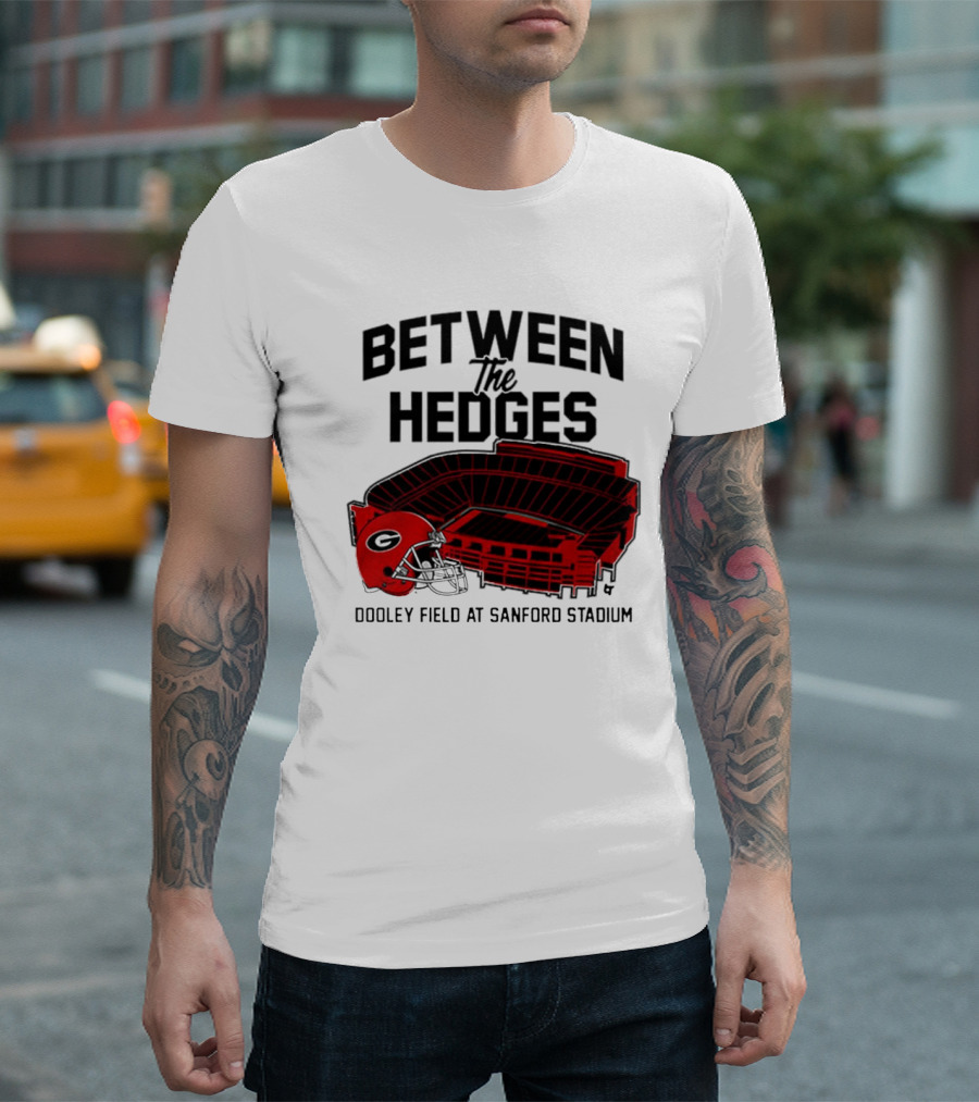 Between The Hedges Georgia Bulldogs Dooley Field at Sanford Stadium T-Shirt