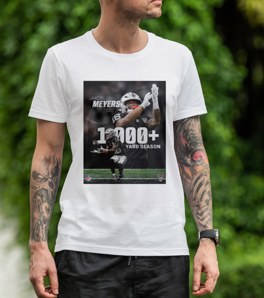 Jakobi Meyers Las Vegas Raiders 1000+ Yard Season NFL Wide Receiver T-Shirt