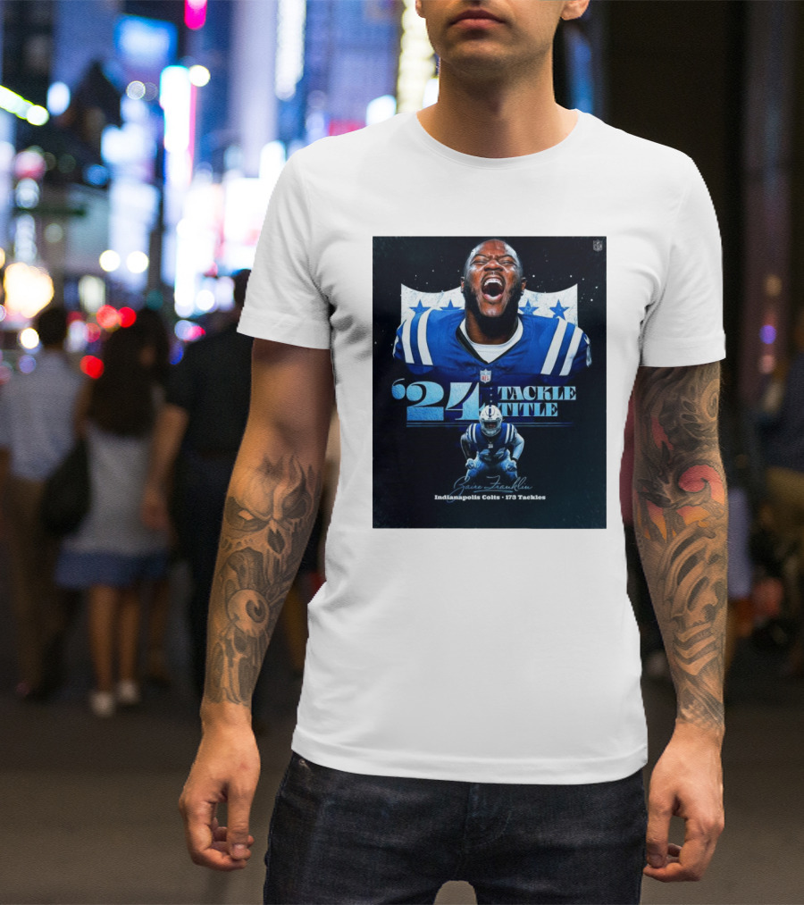 Zaire Franklin Indianapolis Colts '24 Tackle Title 173 Tackles T-Shirt