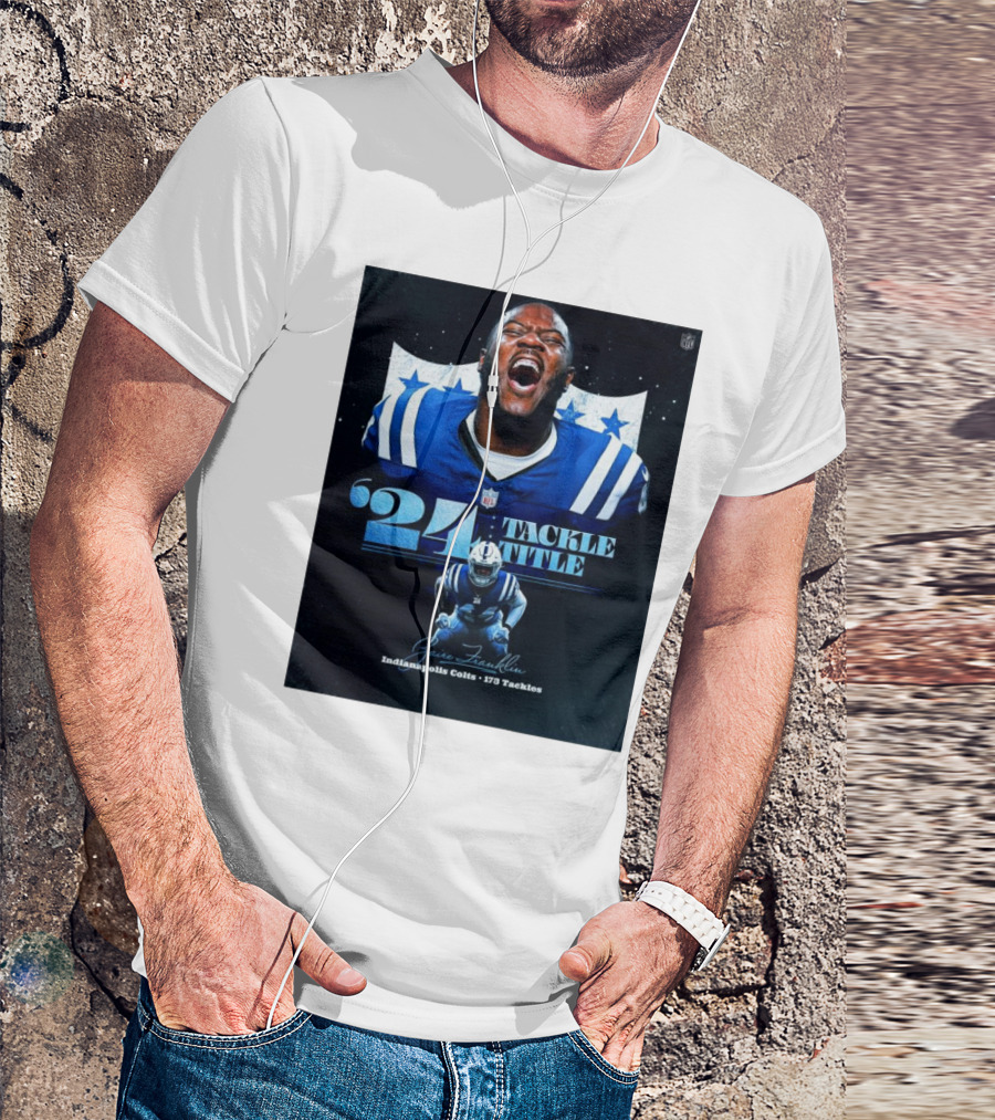 Zaire Franklin Indianapolis Colts '24 Tackle Title 173 Tackles T-Shirt