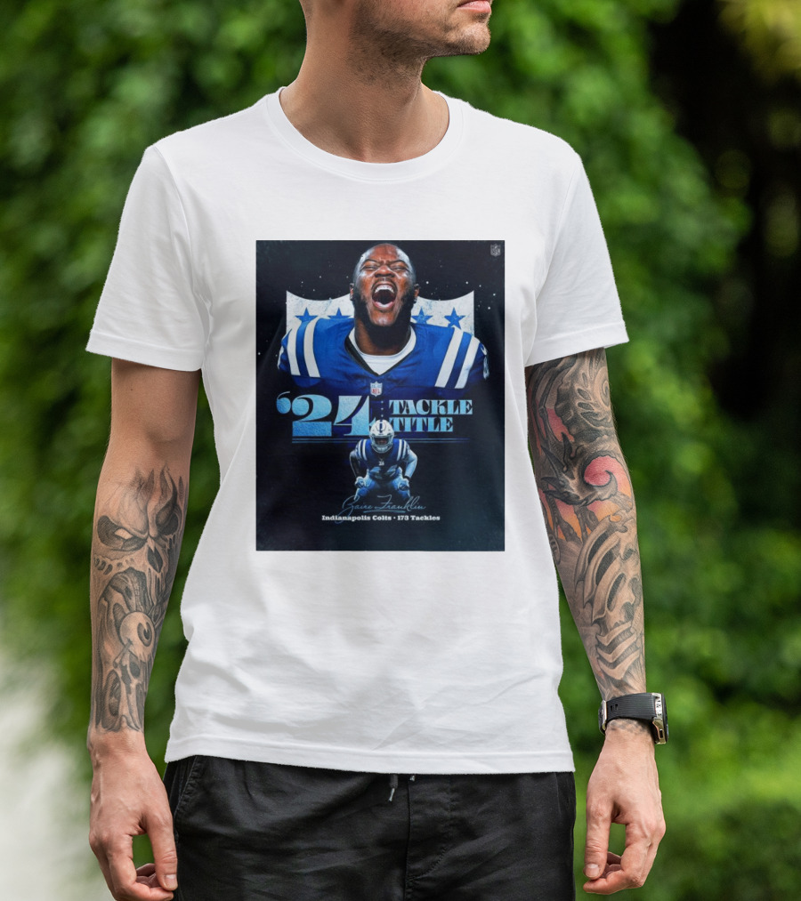 Zaire Franklin Indianapolis Colts '24 Tackle Title 173 Tackles T-Shirt