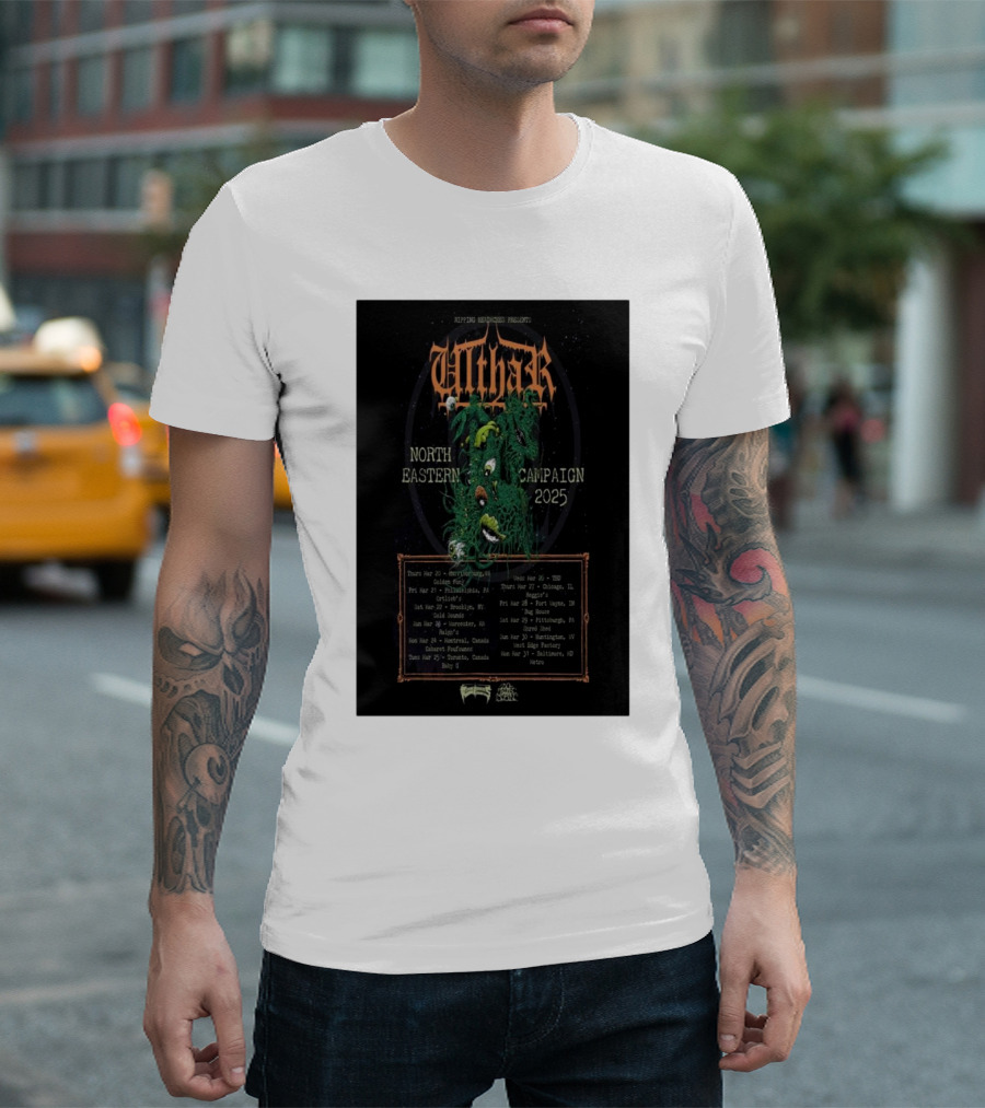 Ripping Headaches Presents Ulthar North Eastern Campaign Tour 2025 Tour Dates And Venues T-Shirt