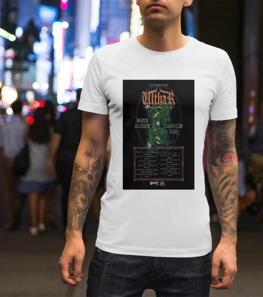 Ripping Headaches Presents Ulthar North Eastern Campaign Tour 2025 Tour Dates And Venues T-Shirt