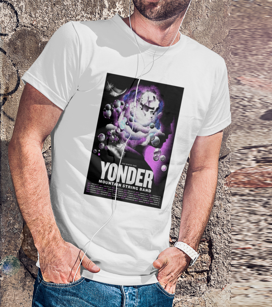 Yonder Mountain String Band 2025 Winter Tour Cosmic Silhouette Park City UT T-Shirt