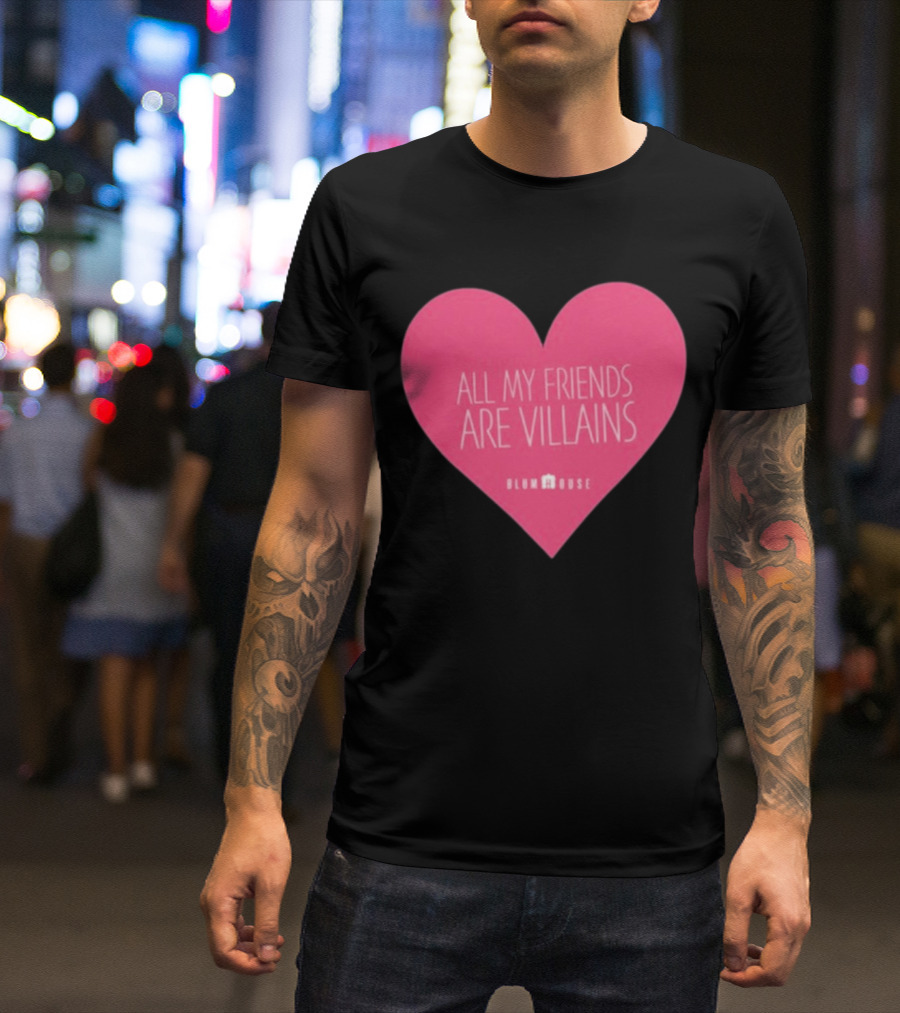 Blumhouse All My Friends Are Villains Valentine’s Heart T-Shirt