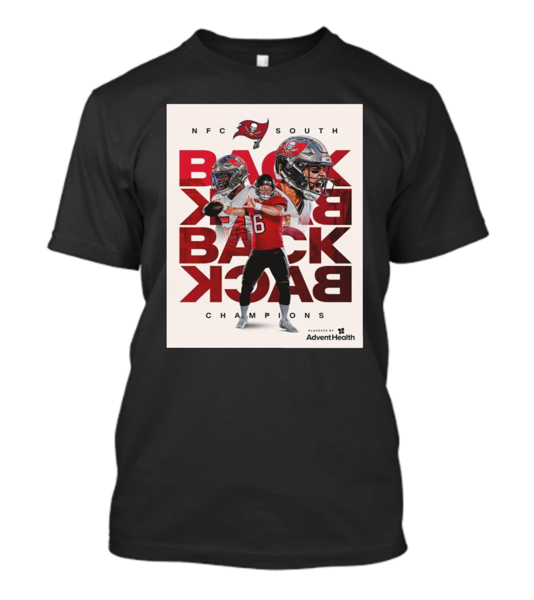 NFC South Back To Back To Back Champions 2025 Playoffs Tampa Bay Buccaneers T-Shirt