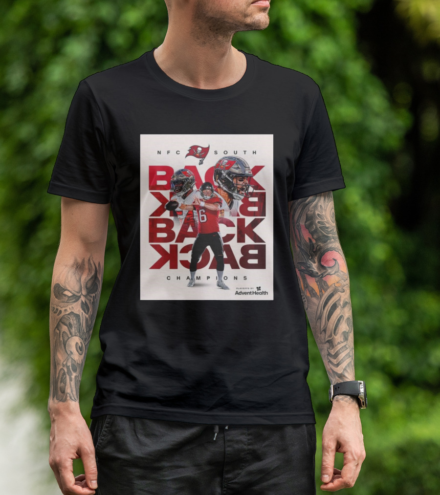 NFC South Back To Back To Back Champions 2025 Playoffs Tampa Bay Buccaneers T-Shirt