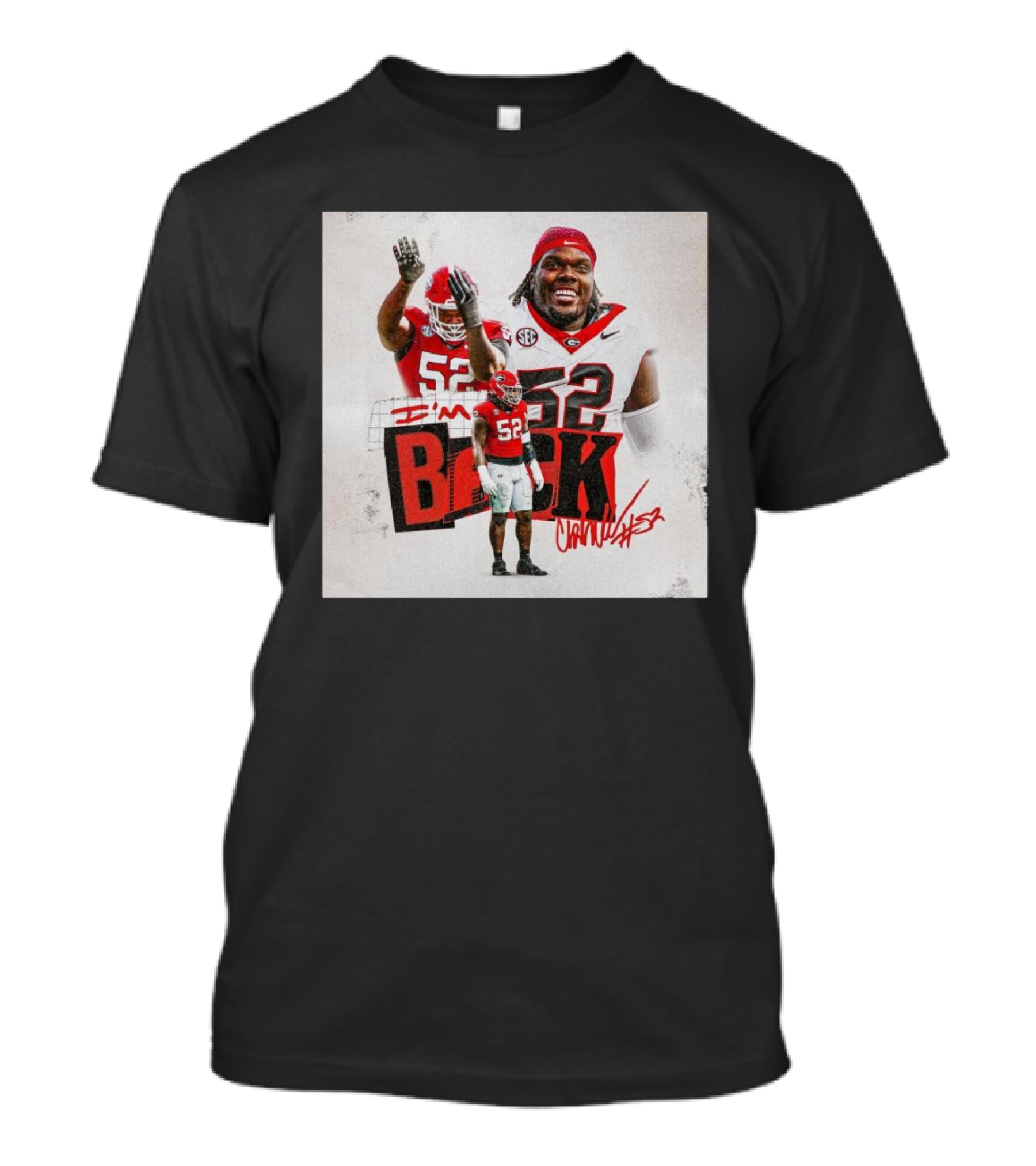 Christen Miller Georgia Bulldogs I'm Back 52 Signature T-Shirt