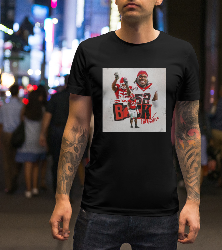 Christen Miller Georgia Bulldogs I'm Back 52 Signature T-Shirt