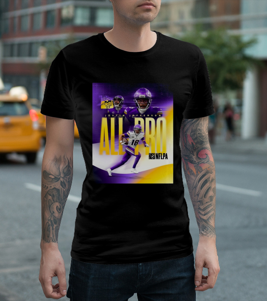 Minnesota Vikings Justin Jefferson NFLPA All-Pro Highlights T-Shirt