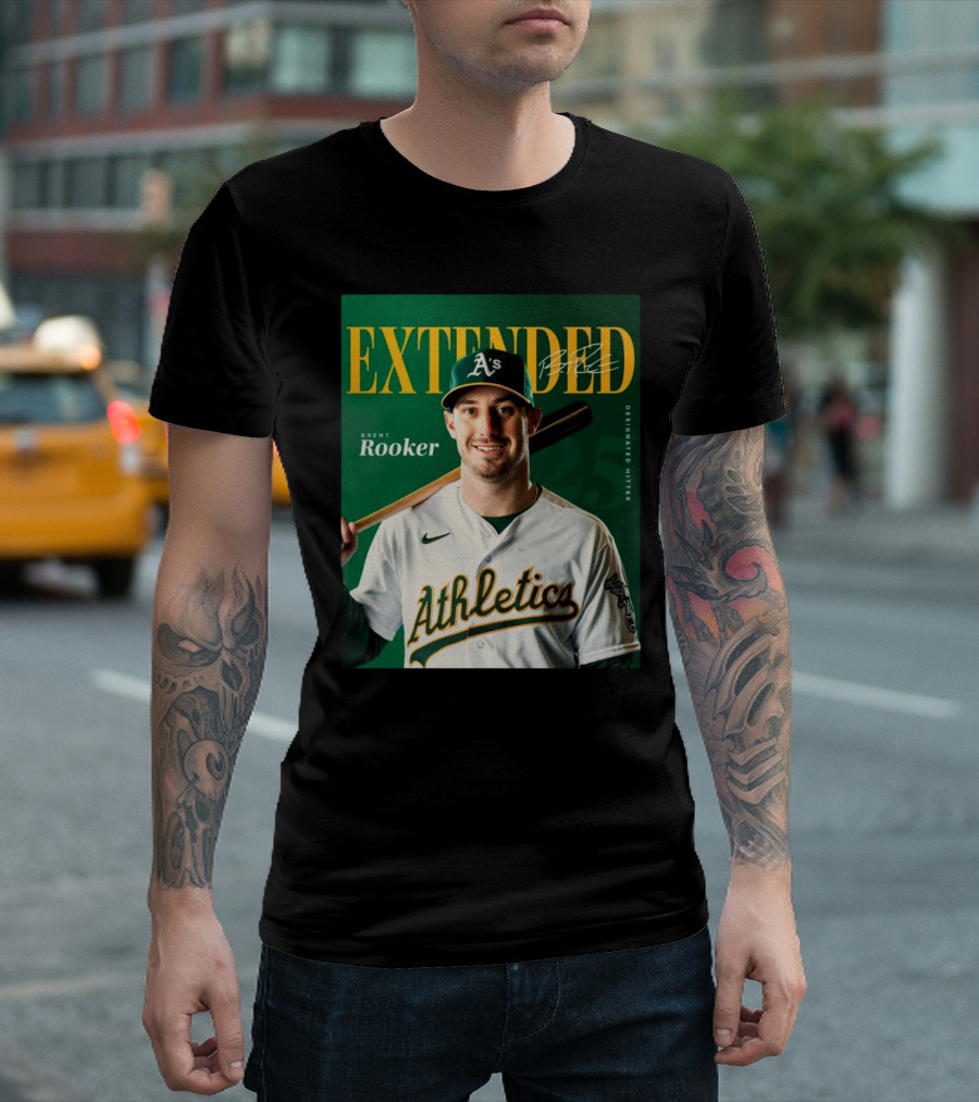 Oakland Athletics Extended Brent Rooker Designated Hitter Signature T-Shirt