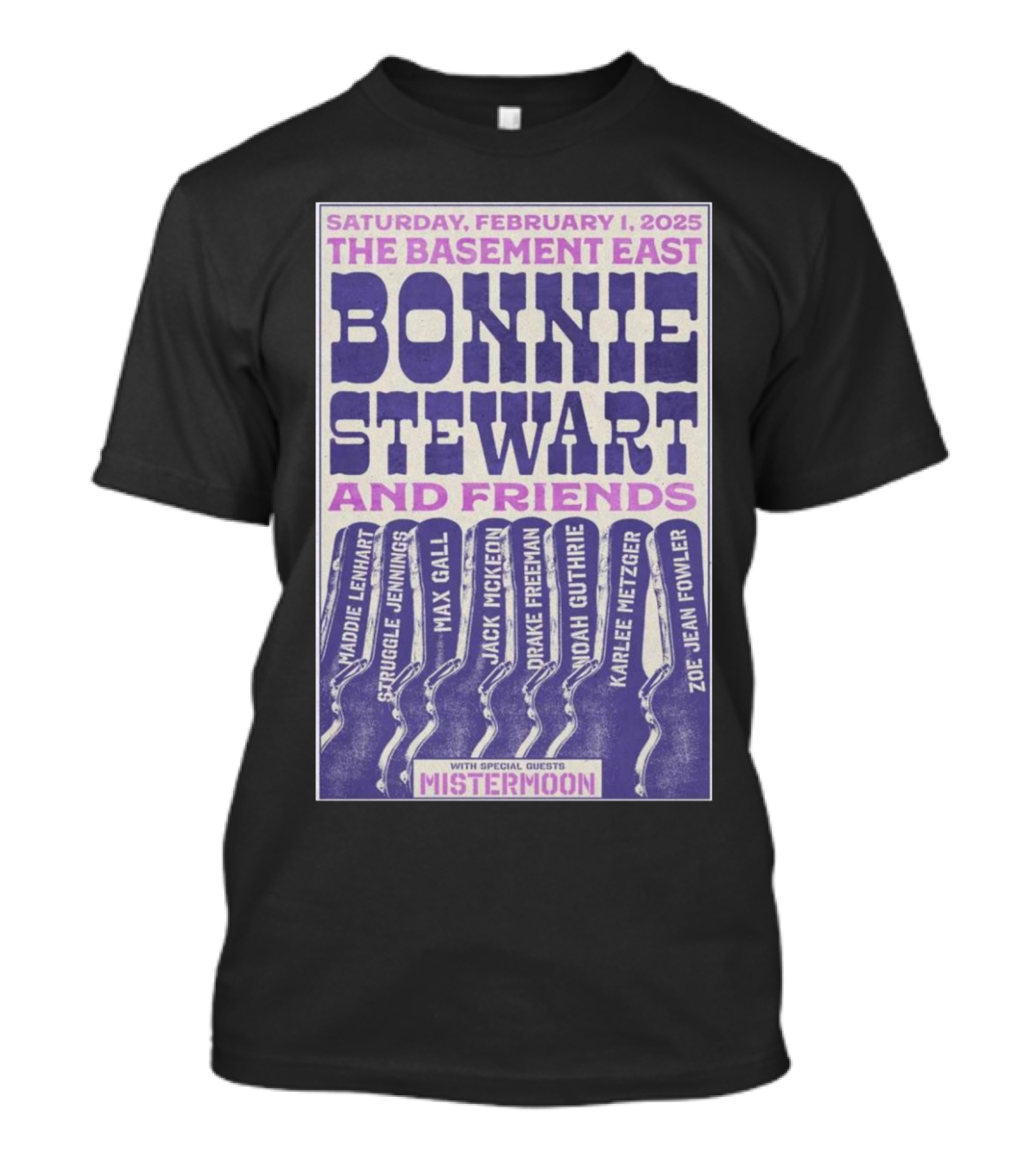 Saturday February 1 2025 The Basement East Bonnie Stewart And Friends With Special Guests Mistermoon T-Shirt