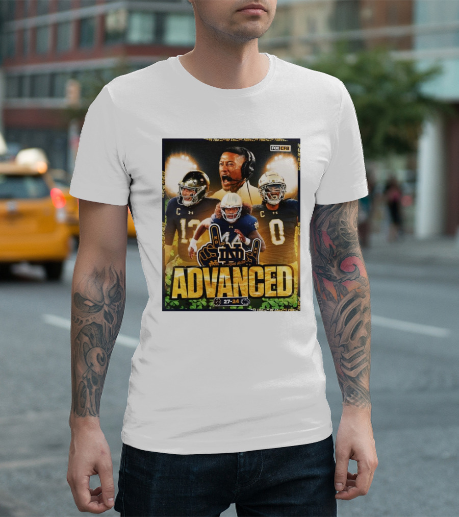 Advanced Notre Dame Fighting Irish Vs Penn State Nittany Lions 27-24 Fox CFB Championship Game T-Shirt