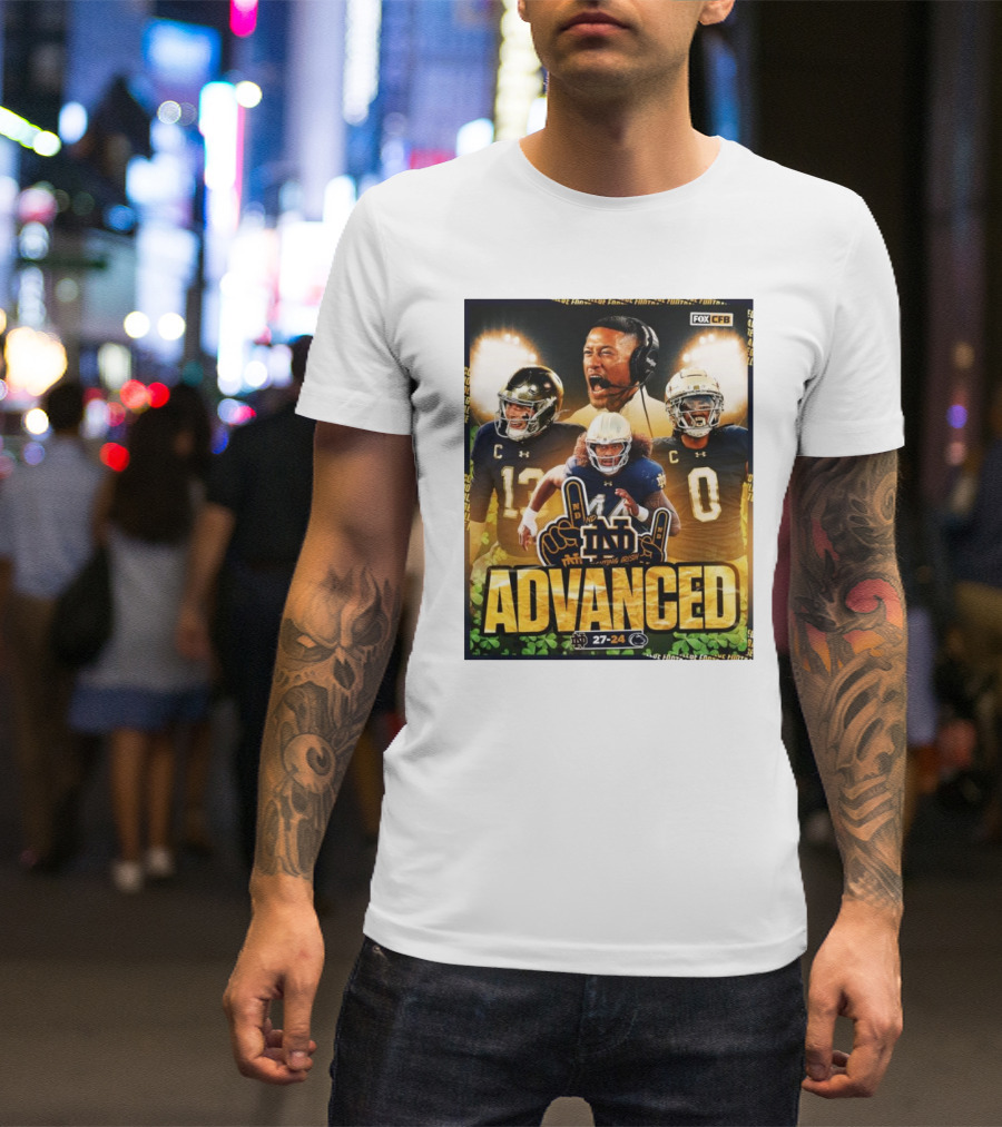 Advanced Notre Dame Fighting Irish Vs Penn State Nittany Lions 27-24 Fox CFB Championship Game T-Shirt