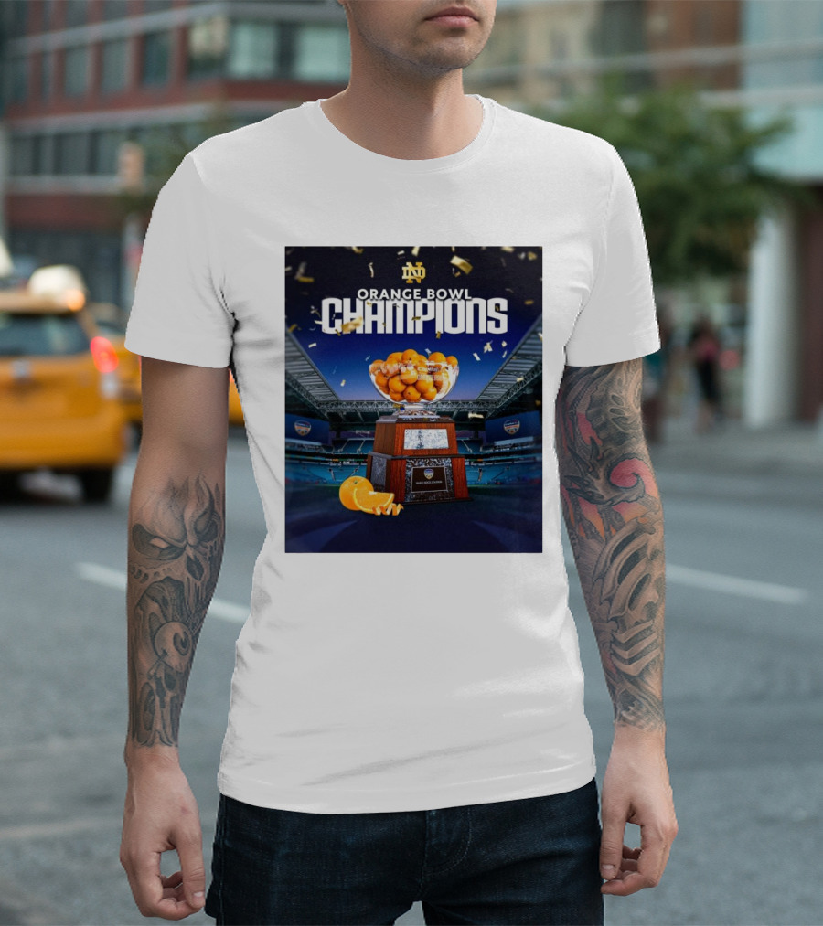Notre Dame Fighting Irish 2025 Orange Bowl Champions Victory Over Penn State Nittany Lions T-Shirt