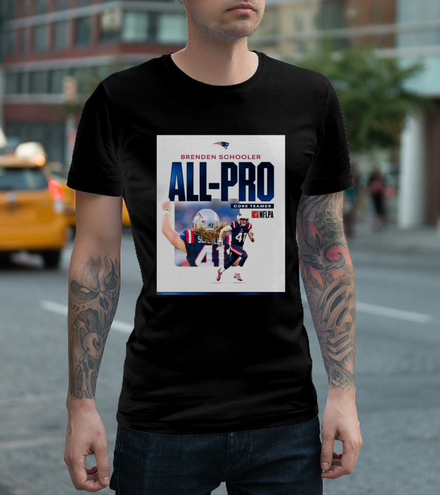 Brenden Schooler All-Pro Core Teamer NFLPA New England Patriots 2 Years In A Row T-Shirt