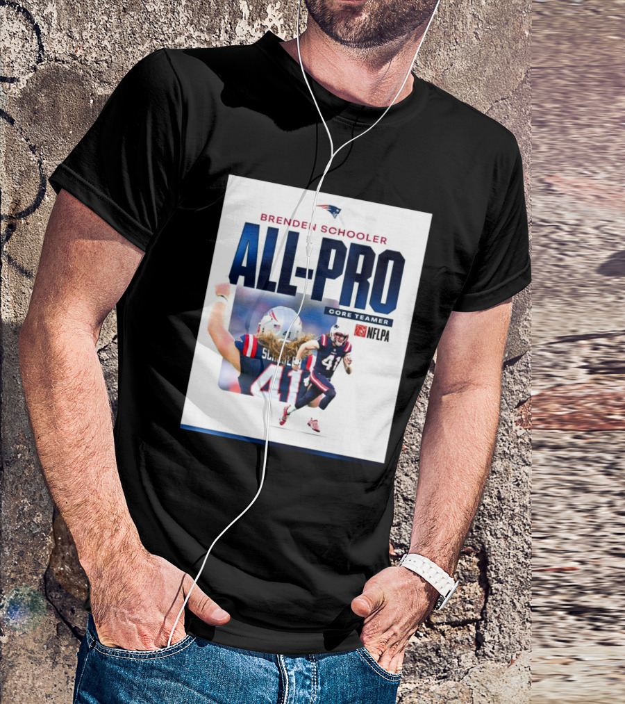 Brenden Schooler All-Pro Core Teamer NFLPA New England Patriots 2 Years In A Row T-Shirt