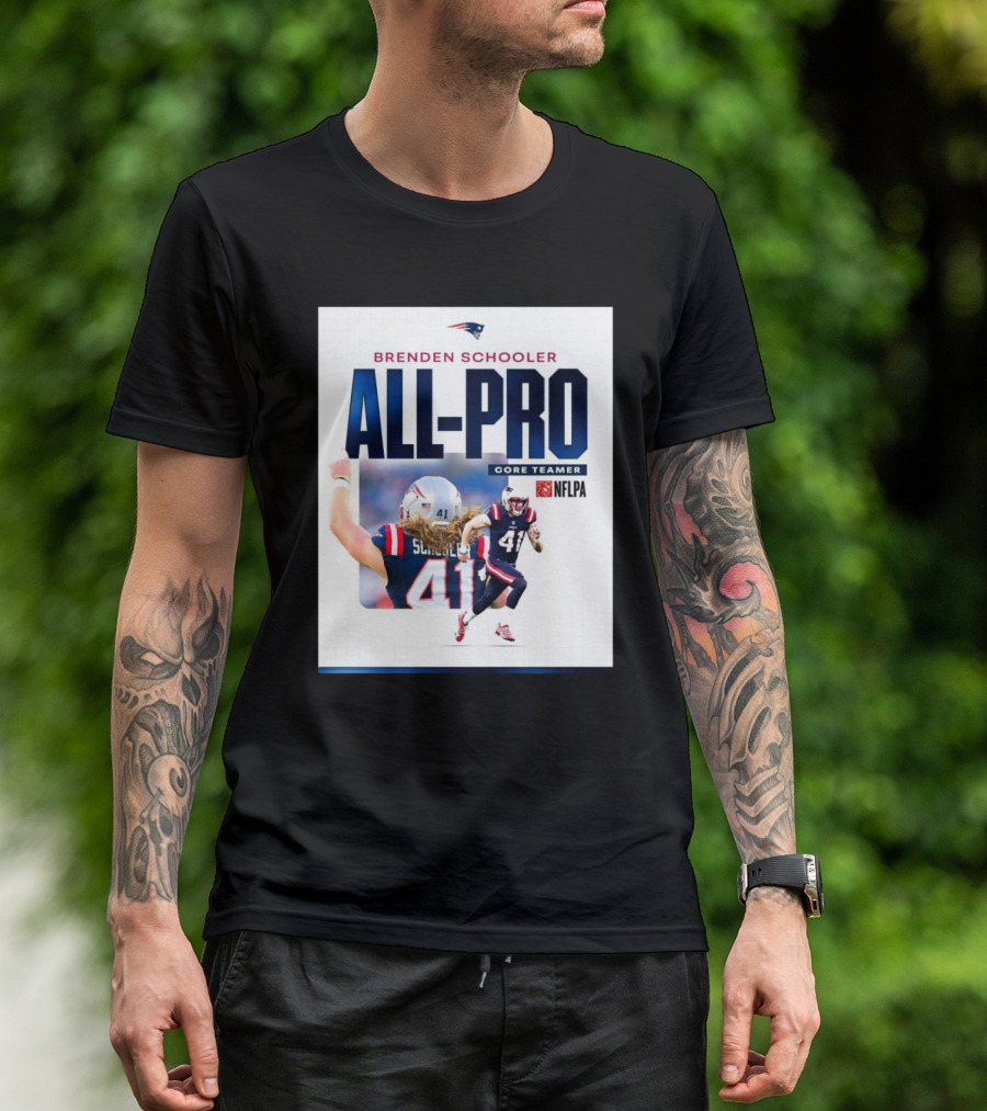 Brenden Schooler All-Pro Core Teamer NFLPA New England Patriots 2 Years In A Row T-Shirt