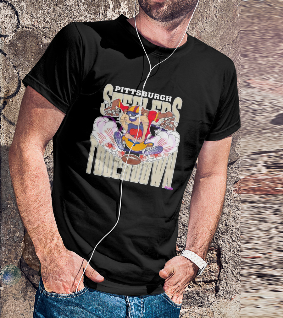 Pittsburgh Steelers Touchdown NFL Tasmanian Devil 2025 Game Day Victory T-Shirt