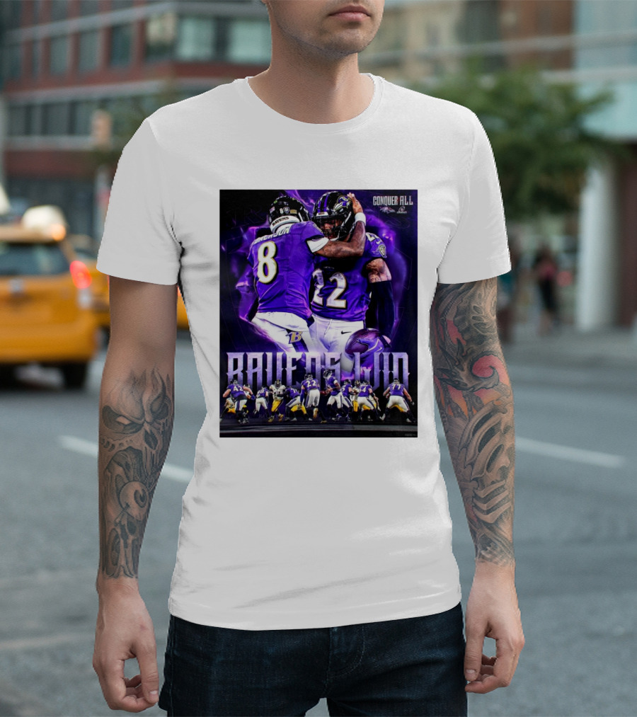 Baltimore Ravens Conquer All Against Pittsburgh Steelers Highlighting NFL Rivalry T-Shirt