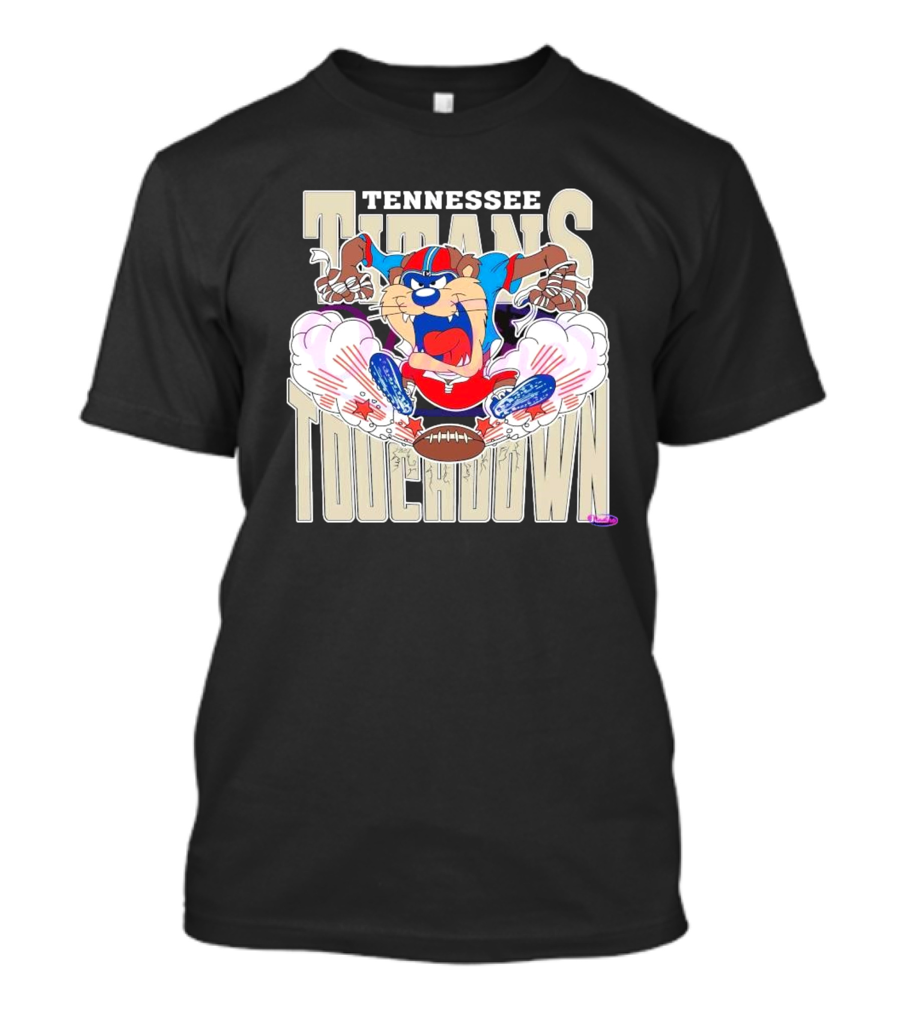 Tennessee Titans Touchdown NFL Tasmanian Devil 2025 Football Cartoon T-Shirt