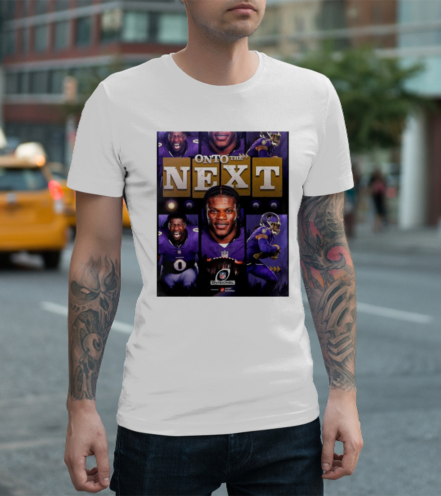 Onto The Next Baltimore Ravens Divisional Round NFL Victory T-Shirt