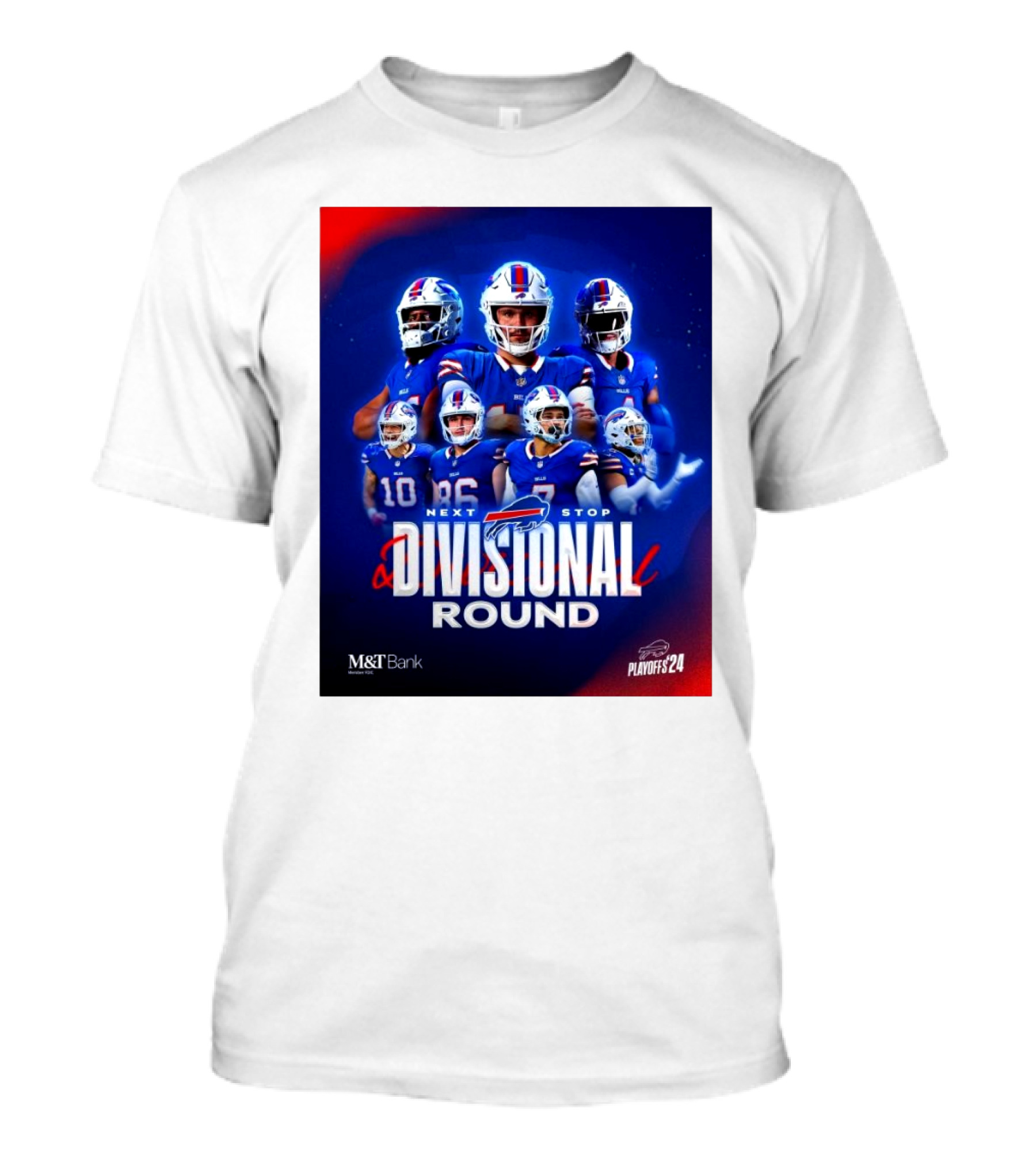 Buffalo Bills Next Stop Divisional Round Playoffs 2024 M&T Bank NFL T-Shirt