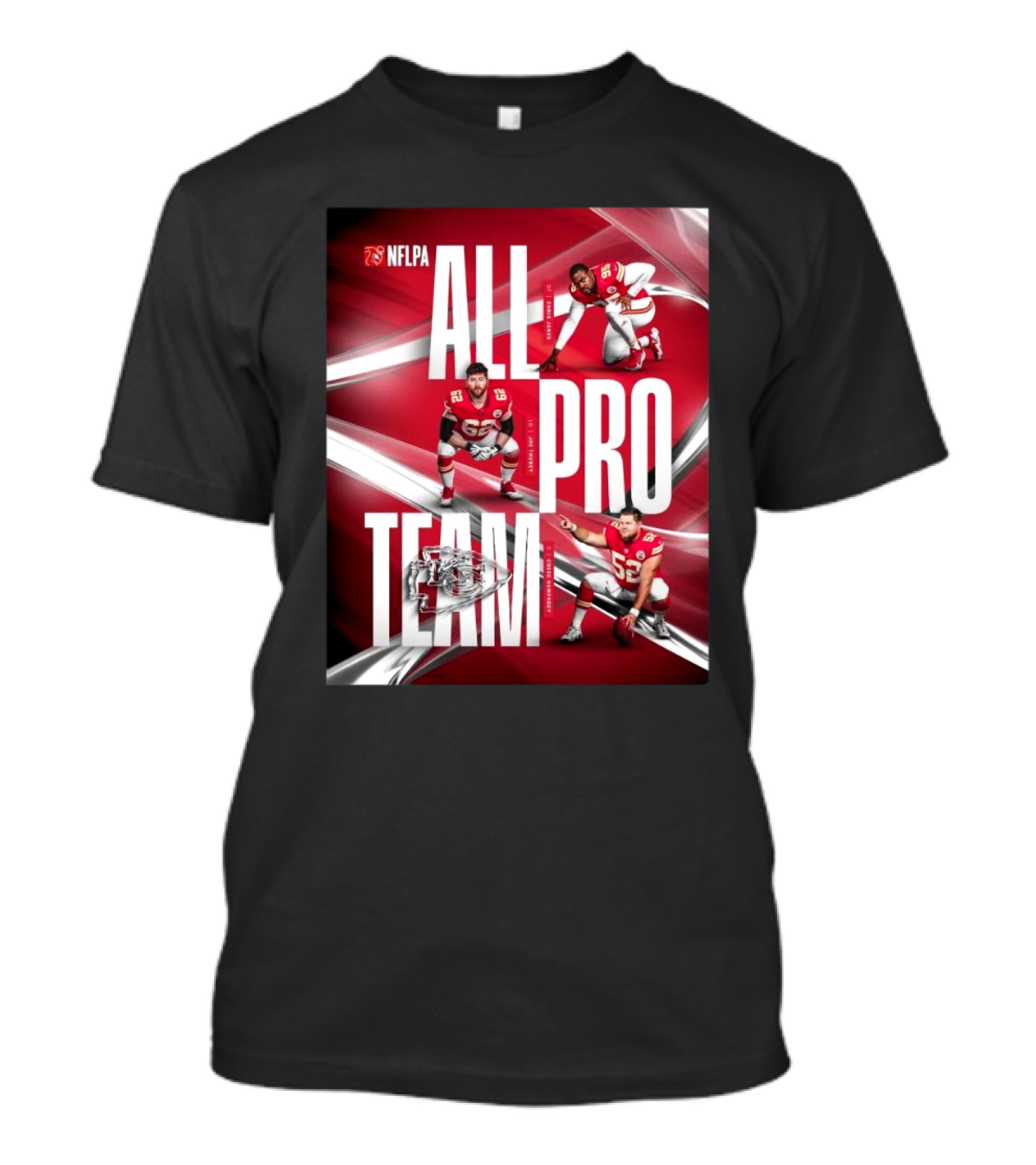 NFLPA Kansas City Chiefs All-Pro Team Chris Jones Joseph Thuney Creed Humphrey T-Shirt