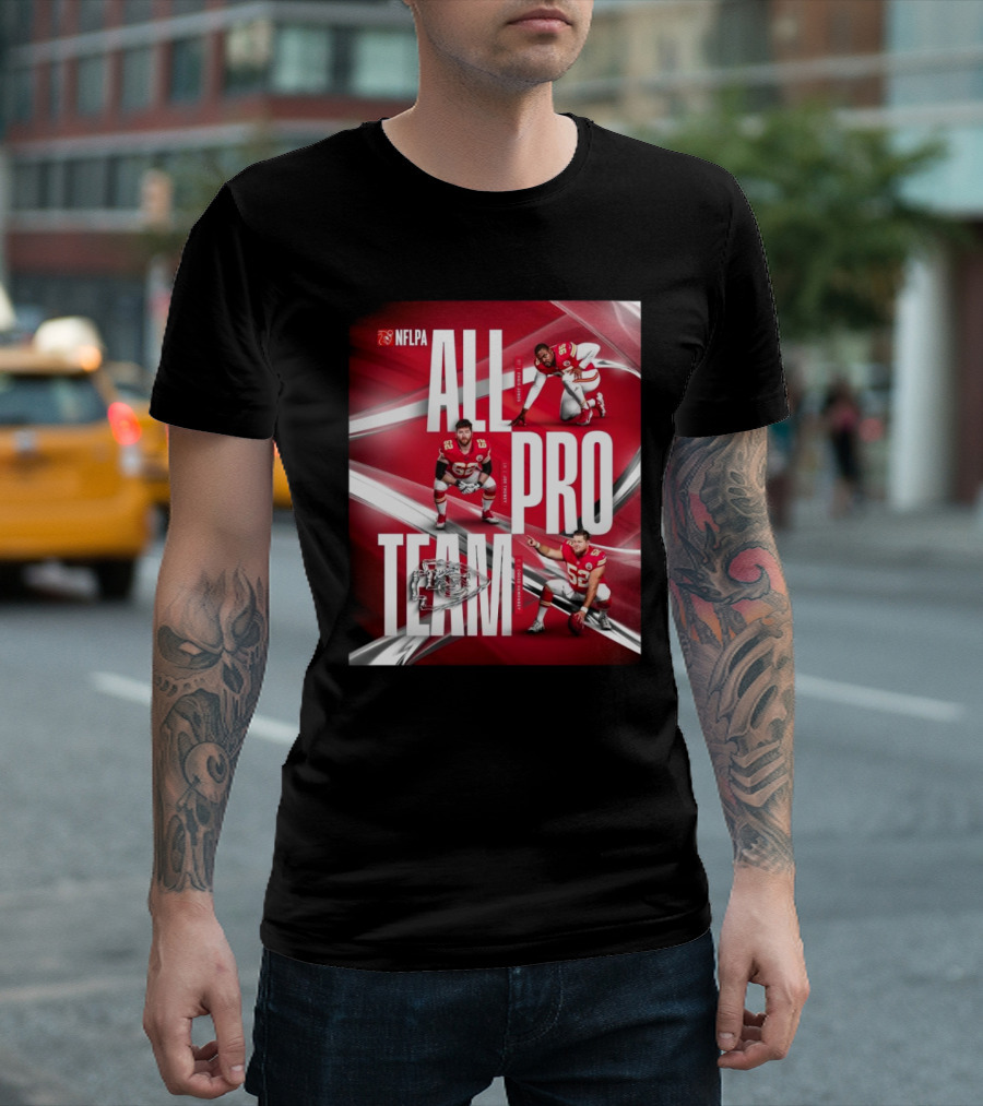 NFLPA Kansas City Chiefs All-Pro Team Chris Jones Joseph Thuney Creed Humphrey T-Shirt