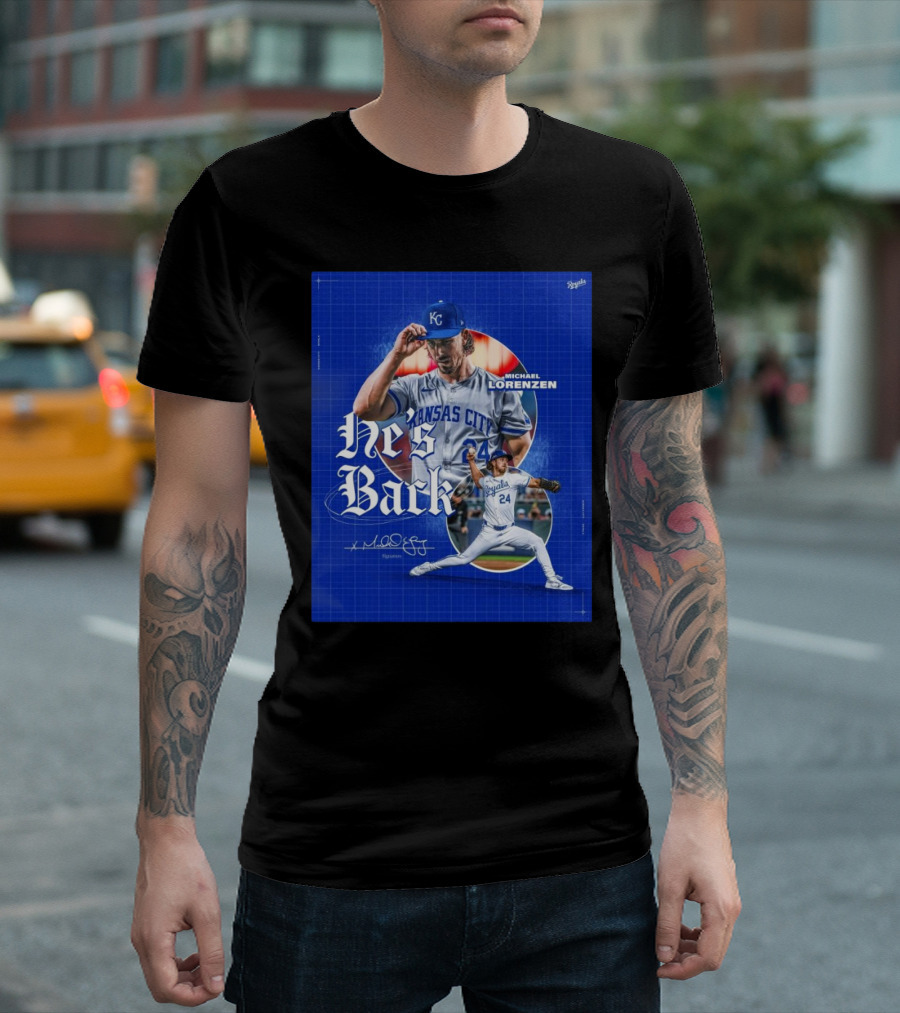 Kansas City Royals He's Back Michael Lorenzen Signature T-Shirt