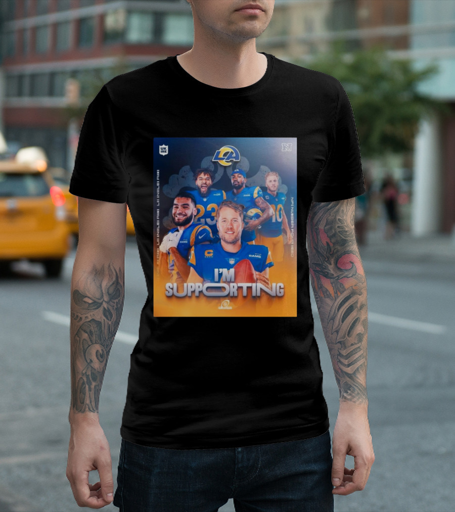 Los Angeles Rams NFL NFC Number Four Seed I'm Supporting Playoffs Football Team Players T-Shirt