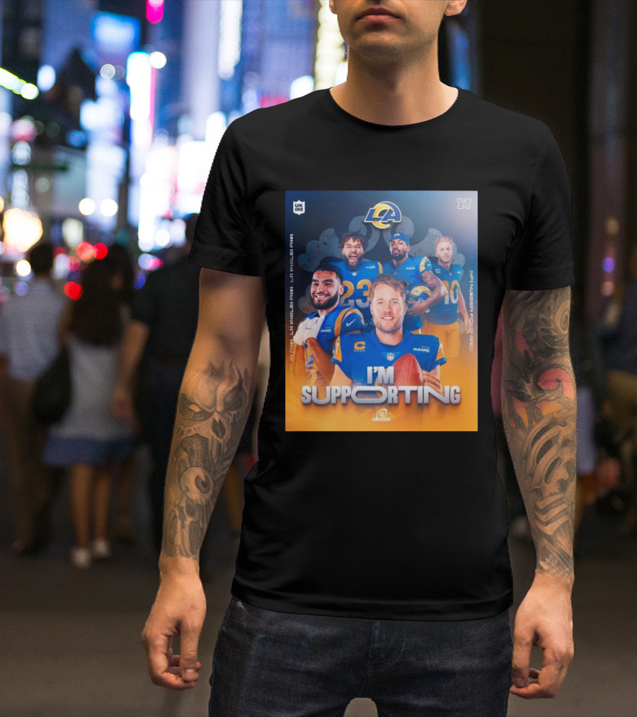 Los Angeles Rams NFL NFC Number Four Seed I'm Supporting Playoffs Football Team Players T-Shirt