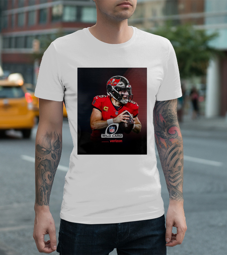 Tampa Bay Buccaneers NFL Wild Card Baker Mayfield Sunday Night Football Powered By Verizon T-Shirt